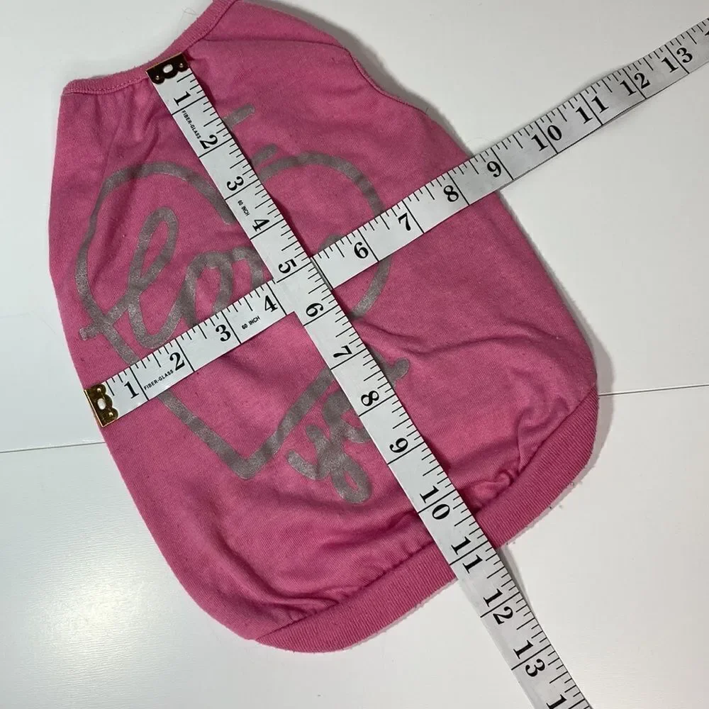 Set of 2 Heart Love Pink Dog Tee Shirts